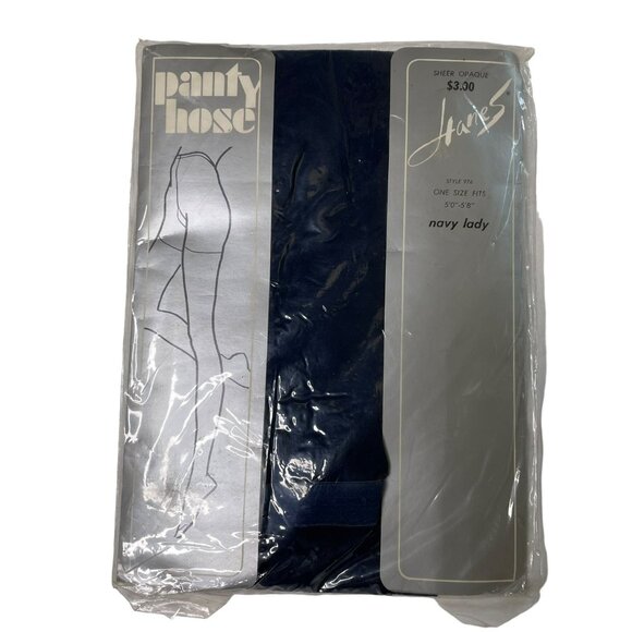 Womens Pantyhose Hanes  Sheer Opaque Reinforced One Size Fits Navy Lady C u - Picture 1 of 5